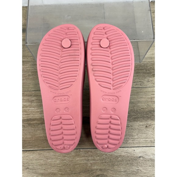 Crocs Kadee II Platform Flip Flops Women's Size 10 Coral Pink Thong Sandals - Picture 5 of 10